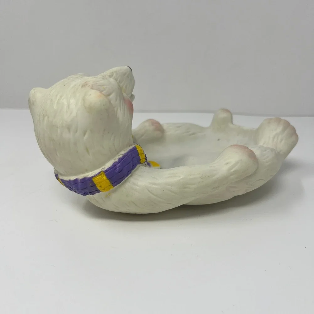 Polar Bear‎ Trinket Soap Dish Decor White Vinyl Tray 2002 Cute Arctic Animal